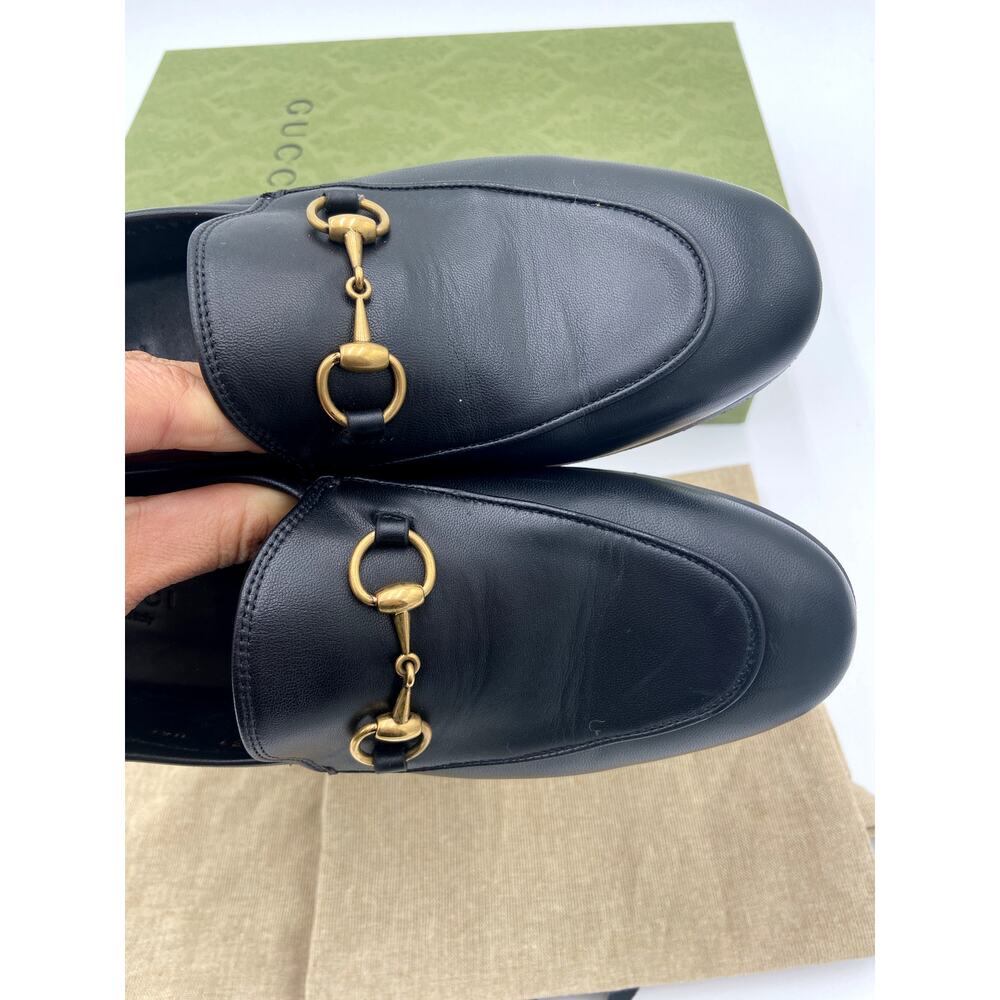 Gucci Jordaan Black Leather Loafers size 37 - Picture 3 of 14